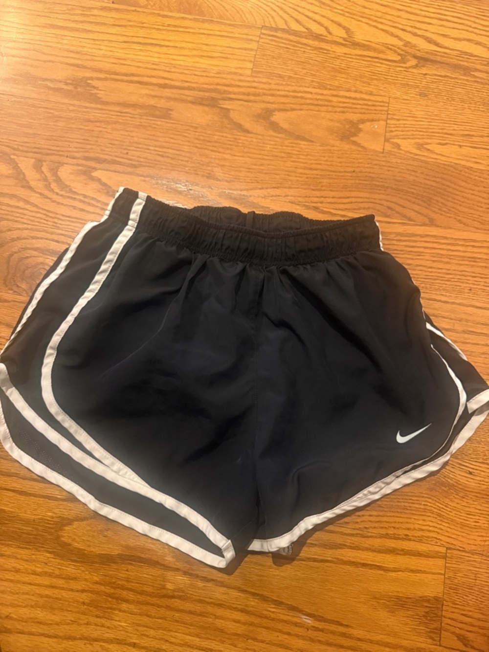 Nike Women's Black Athletic Shorts with White Piping S